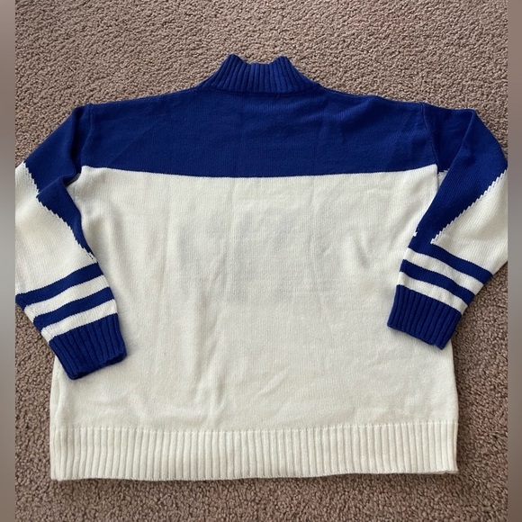 Women's SHEIN pullover crewneck NY knitted white/blue sweater - Picture 11 of 11